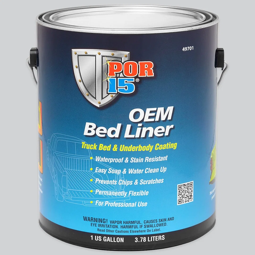 49701 – POR 15 Bed Liner, Paint-On Covers 100 To 120 Square Foot Area Texturized Gloss Black Finish Hard Rubber With ...